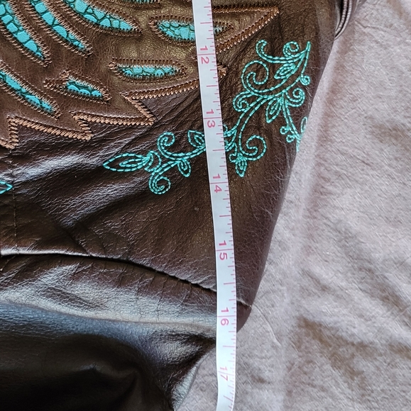 Brown leather jacket - Picture 8 of 9